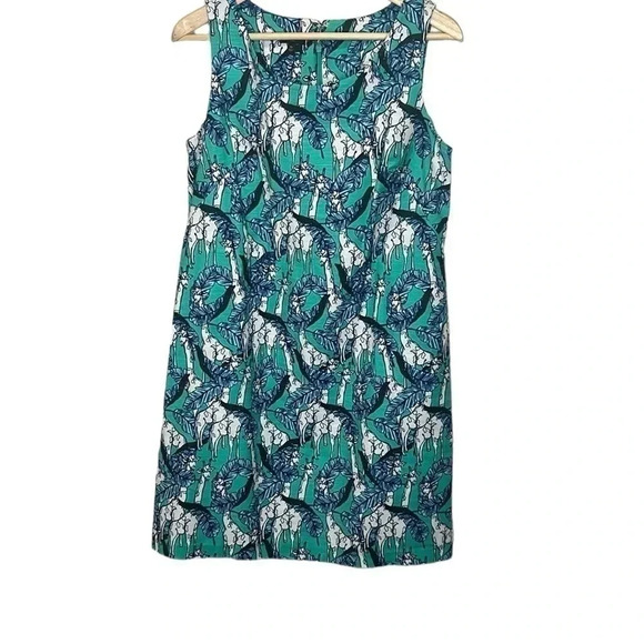Talbots cotton/spandex giraffe paradise dress size 8p - Picture 2 of 6